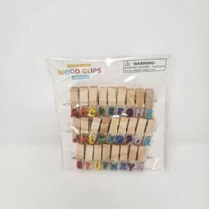 Alphabet ABC Letters Wood Clips 26 Count